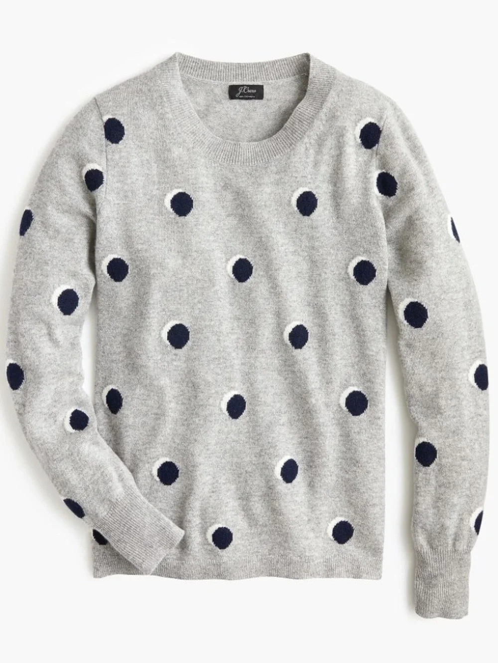 J.Crew Everyday Cashmere Crewneck Sweater with Intarsia Dot